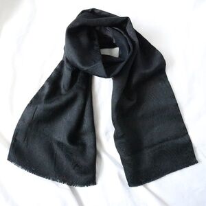 Black Double Layer Paisley Scarf